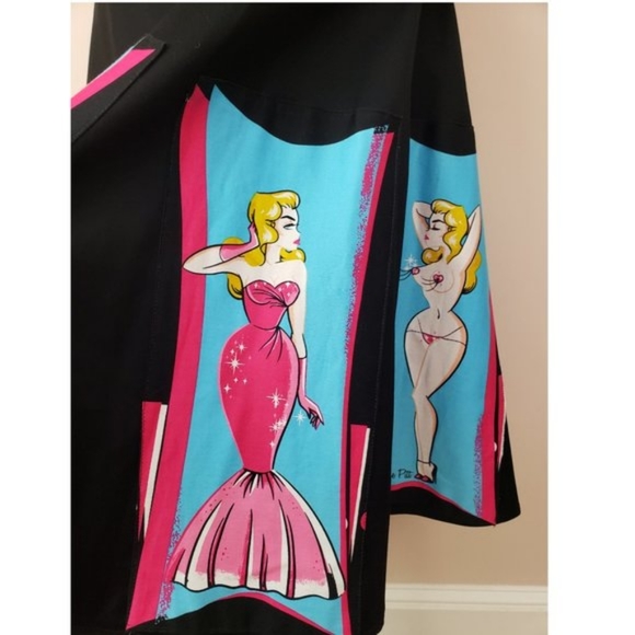 Size XS Pinup Couture Rare Unicorn Burlesque Jenny with artwork by Micheline Pit - Picture 3 of 9